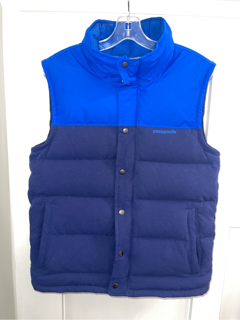 PATAGONIA BIVY GOOSE DOWN PUFFER VEST Men's Small BLUE 27586 jacket